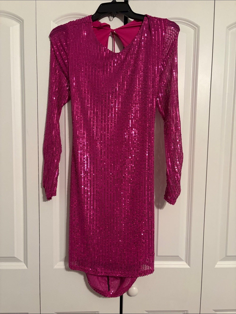 bebe Hot Pink Sequin Mini Dress